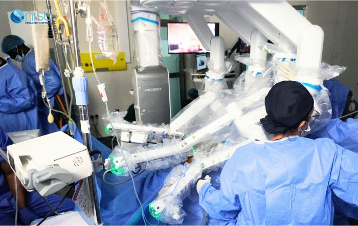 St. Andrew Hospital surgical team performing a robotic-assisted procedure